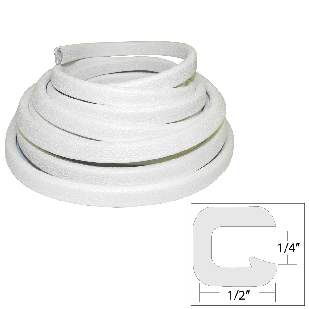 TACO Flexible Vinyl Trim - 1/4" Opening x 1/2"W x 25'L - White [V30-1008W25-1] - First Stop Marine