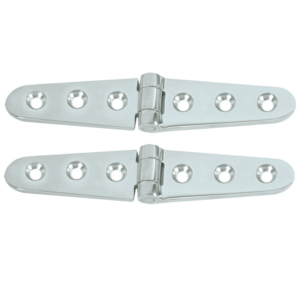 Whitecap Strap Hinge - CP/Brass - 6" x 1-1/8" - Pair [S-605C] - First Stop Marine