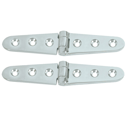 Whitecap Strap Hinge - CP/Brass - 6" x 1-1/8" - Pair [S-605C] - First Stop Marine