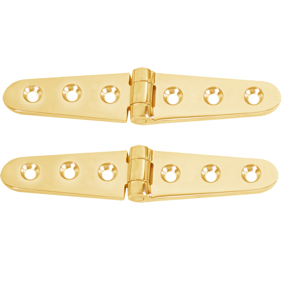 Whitecap Strap Hinge - Polished Brass - 6" x 1-1/8" - Pair [S-605BC] - First Stop Marine