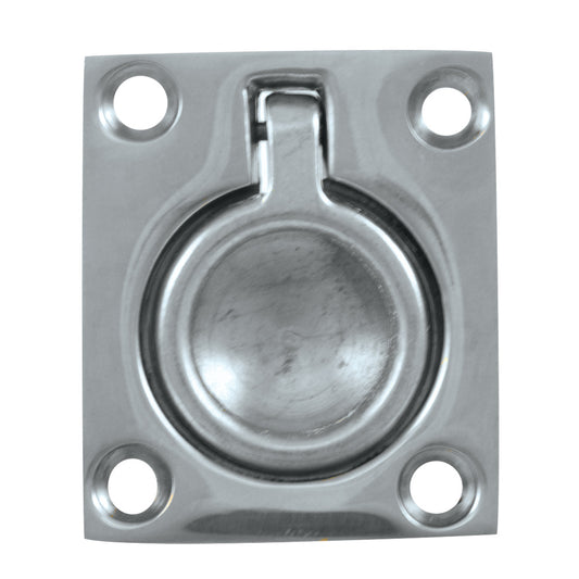 Whitecap Flush Pull Ring - CP/Brass - 1-1/2" x 1-3/4" [S-3360C] - First Stop Marine