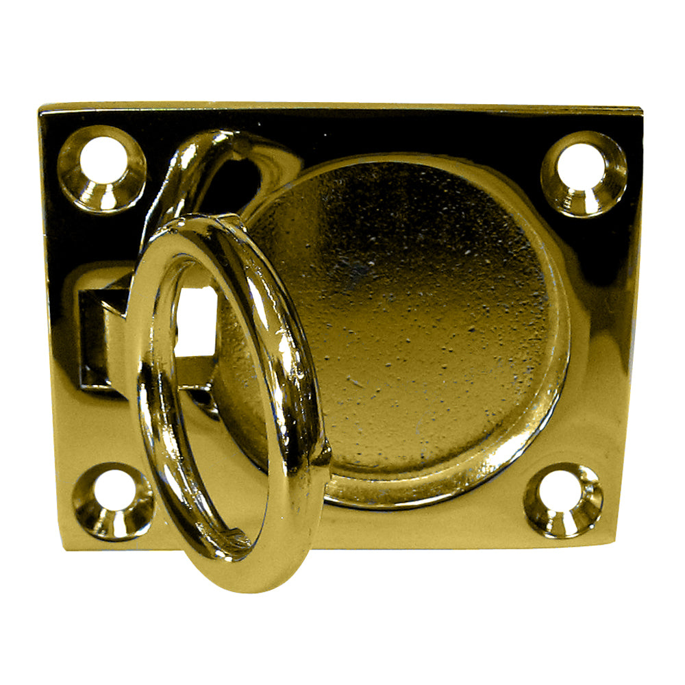 Whitecap Flush Pull Ring - Polished Brass - 2" x 2-1/2" [S-3362BC] - First Stop Marine