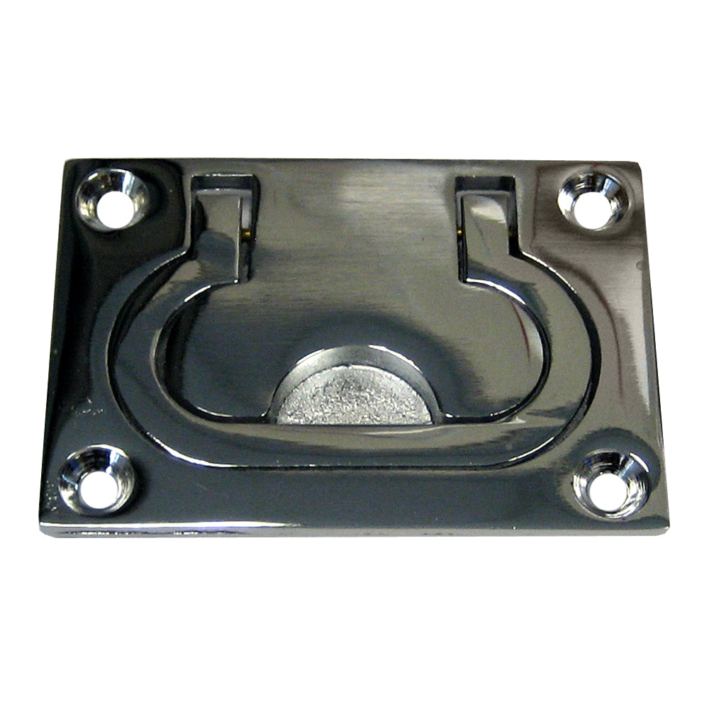 Whitecap Flush Pull Ring - CP/Brass - 3" x 2" [S-3364C] - First Stop Marine