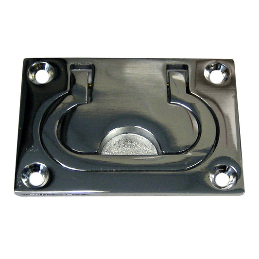 Whitecap Flush Pull Ring - CP/Brass - 3" x 2" [S-3364C] - First Stop Marine