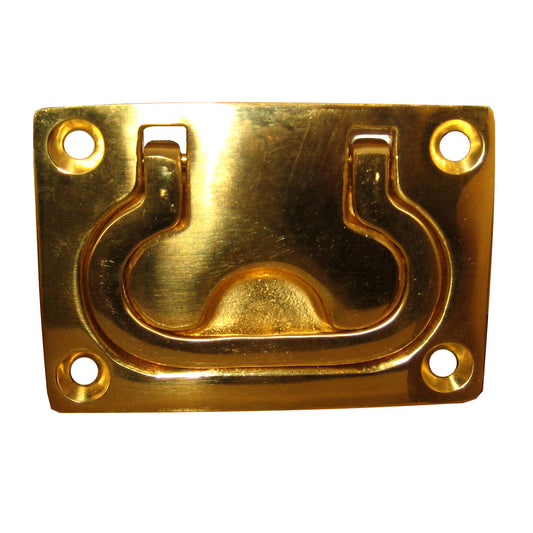 Whitecap Flush Pull Ring - Polished Brass - 3" x 2" [S-3364BC] - First Stop Marine