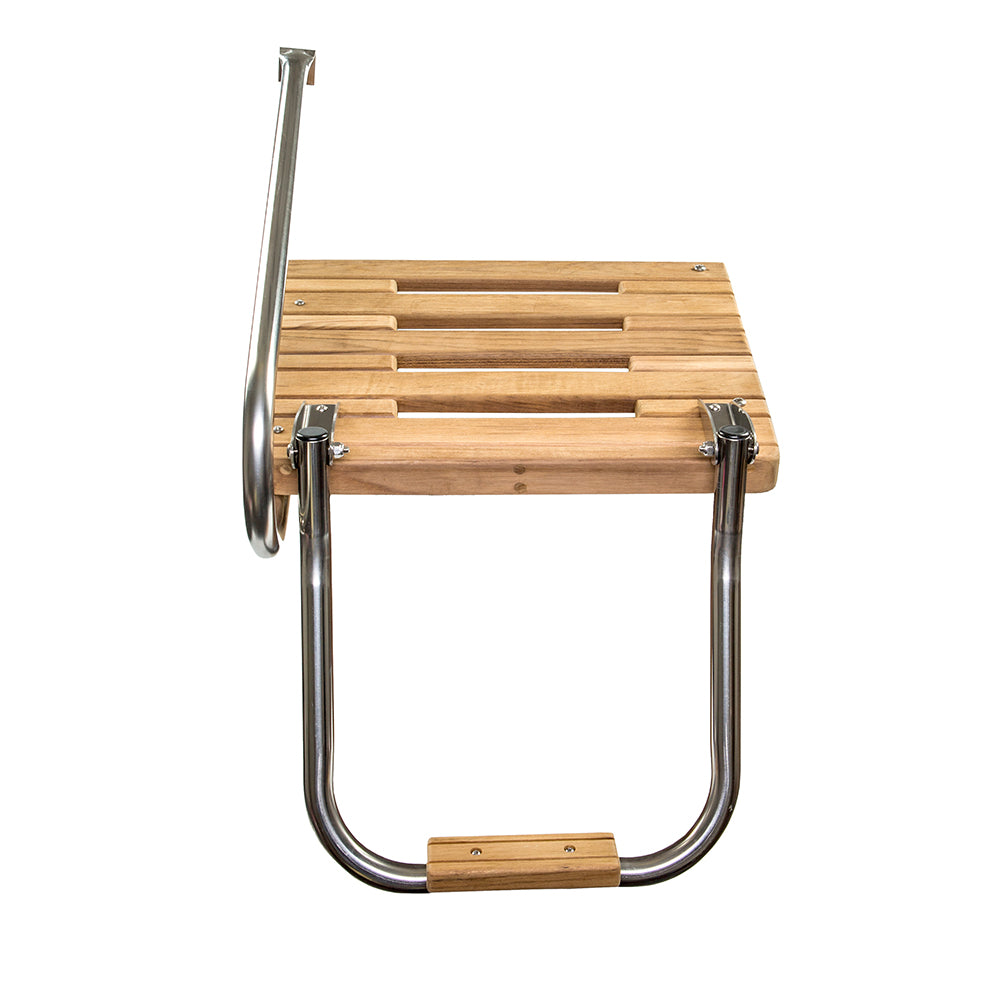 Whitecap Teak Swim Platform w/Ladder f/Outboard Motors [60902] - First Stop Marine