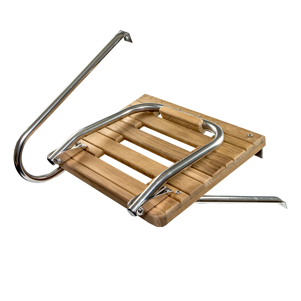 Whitecap Teak Swim Platform w/Ladder f/Outboard Motors [60902] - First Stop Marine