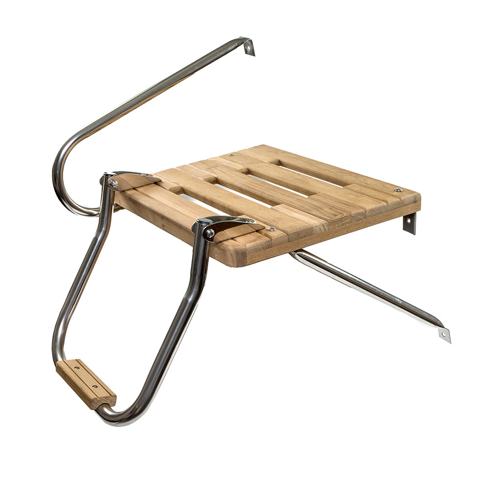 Whitecap Teak Swim Platform w/Ladder f/Outboard Motors [60902] - First Stop Marine