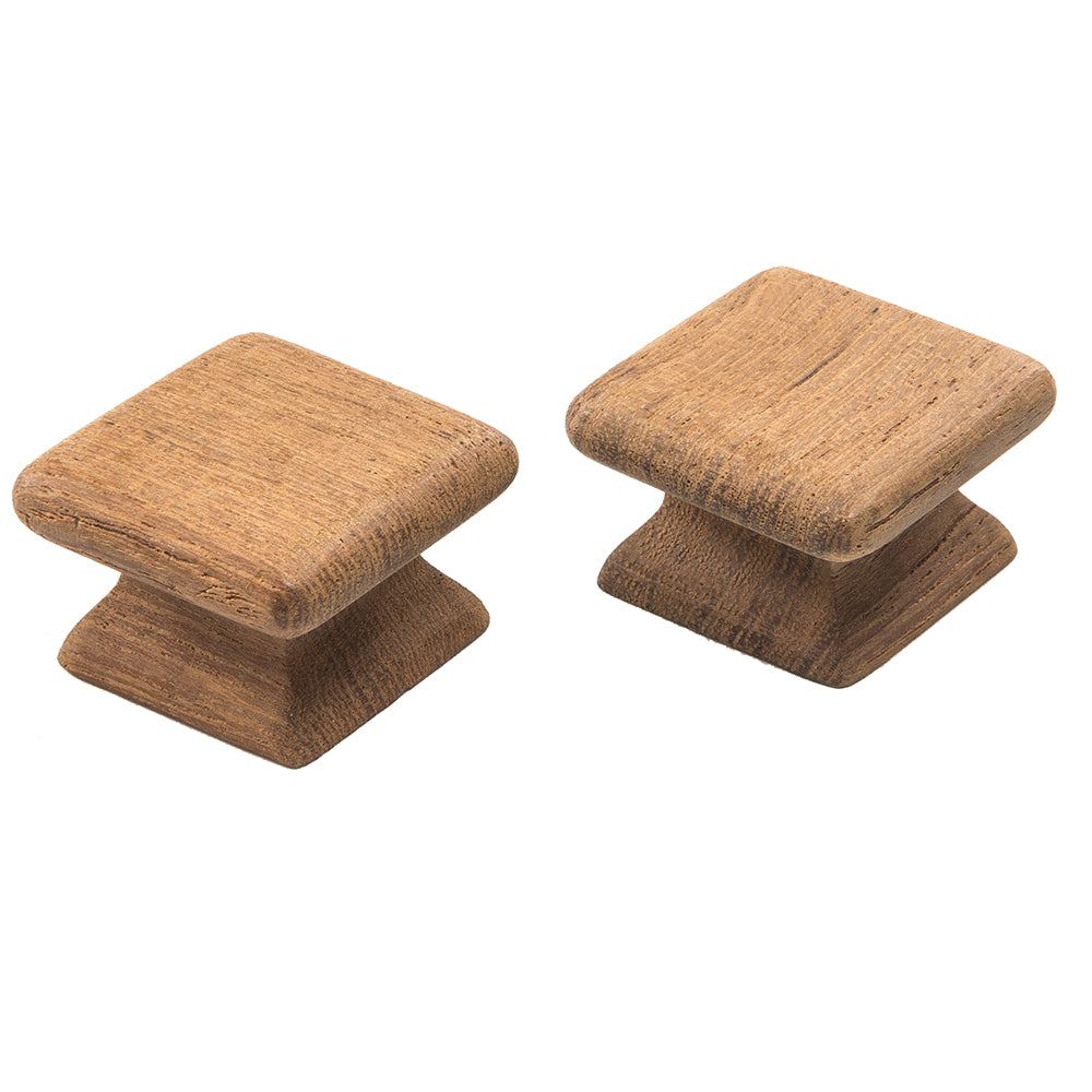 Whitecap Teak Square Drawer Knob - 1-1/8" - 2 Pack [60130-A] - First Stop Marine