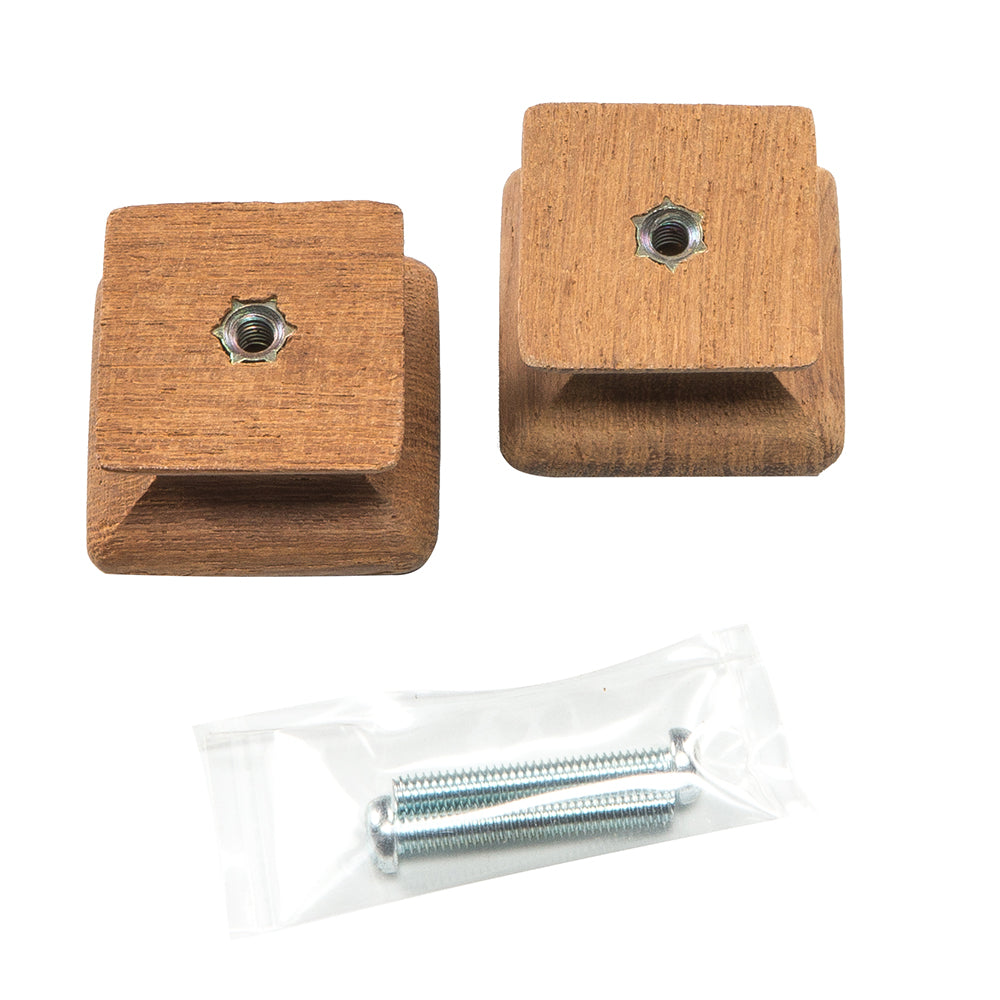 Whitecap Teak Square Drawer Knob - 1-1/8" - 2 Pack [60130-A] - First Stop Marine