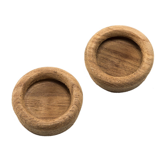 Whitecap Teak Round Drawer Pull - 1-3/8" Round - 2 Pack [60127-A] - First Stop Marine