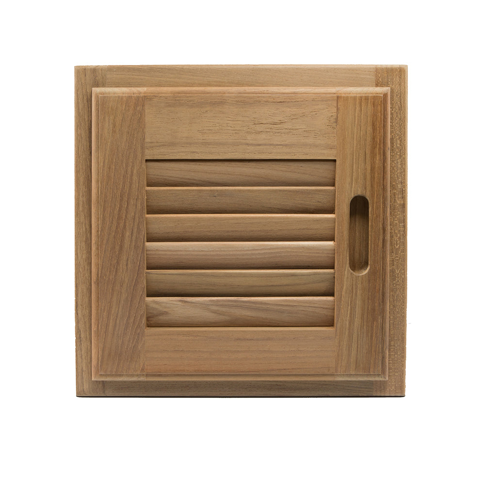 Whitecap Teak Louvered Door & Frame - Right Hand - 12" x 12" [60720] - First Stop Marine