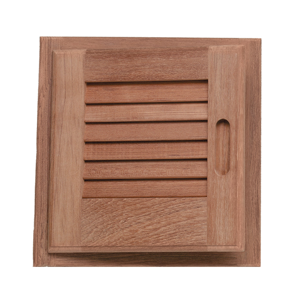 Whitecap Teak Louvered Door & Frame - Left Hand - 12" x 12" [60721] - First Stop Marine