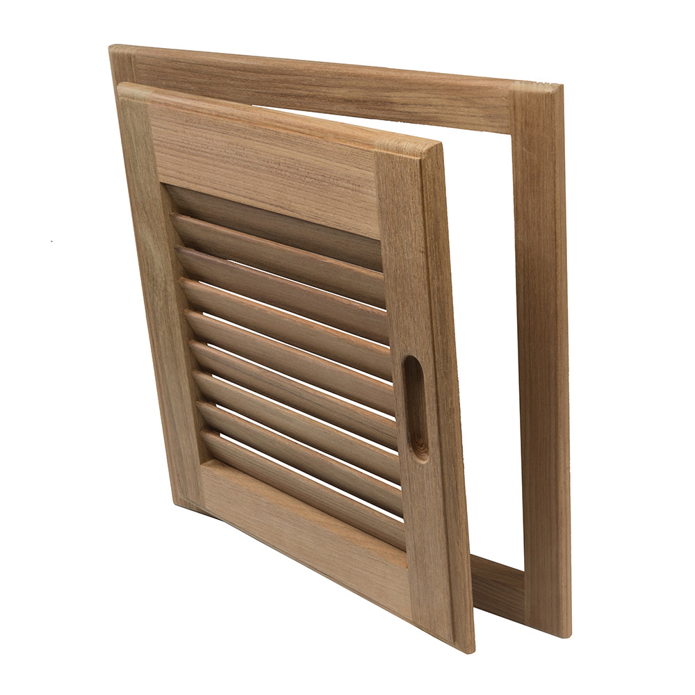 Whitecap Teak Louvered Door & Frame - Right Hand - 15" x 15" [60722] - First Stop Marine