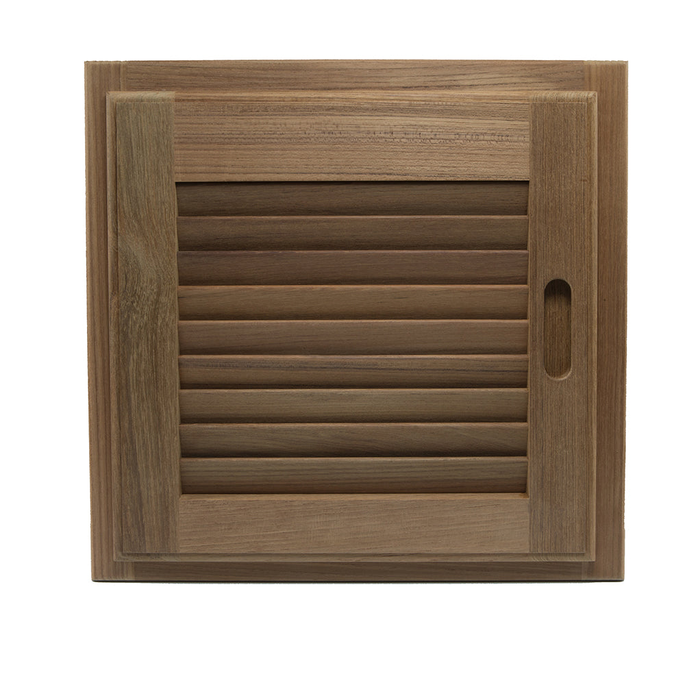 Whitecap Teak Louvered Door & Frame - Right Hand - 15" x 15" [60722] - First Stop Marine