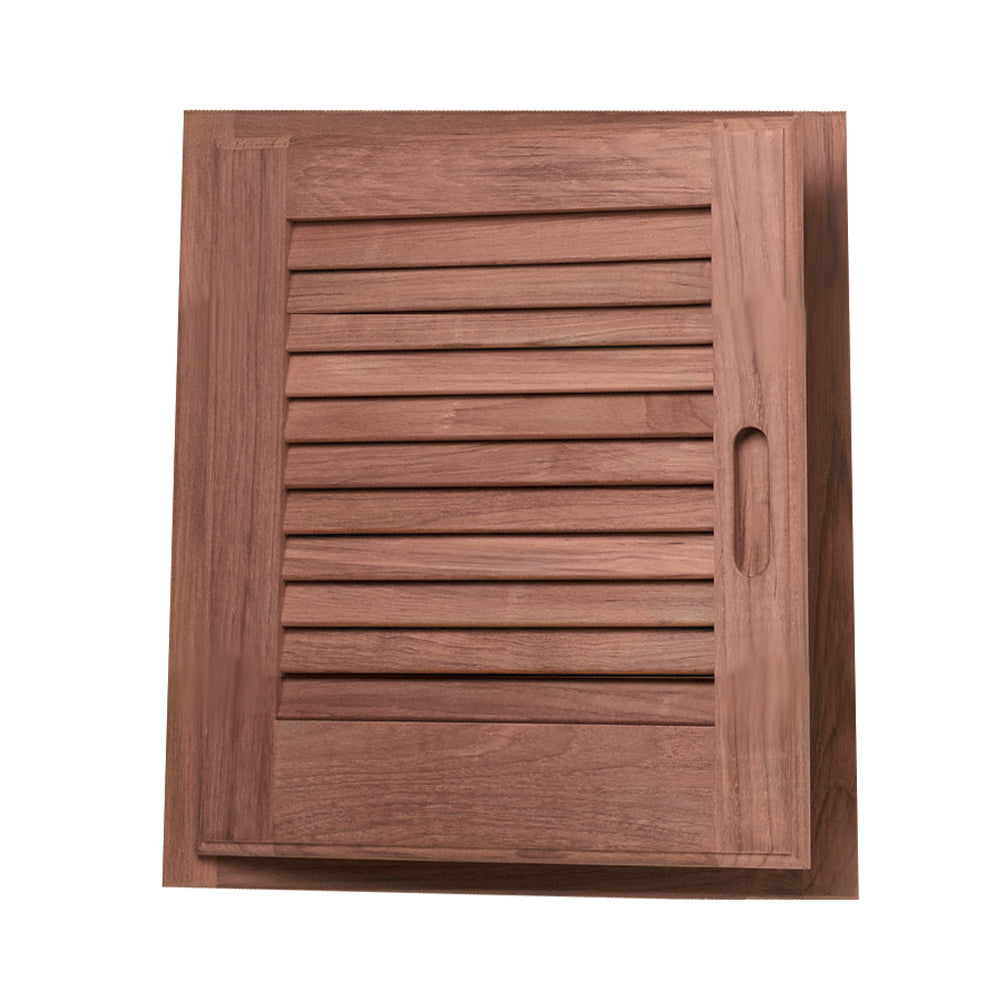 Whitecap Teak Louvered Door & Frame - Left Hand - 15" x 15" [60723] - First Stop Marine