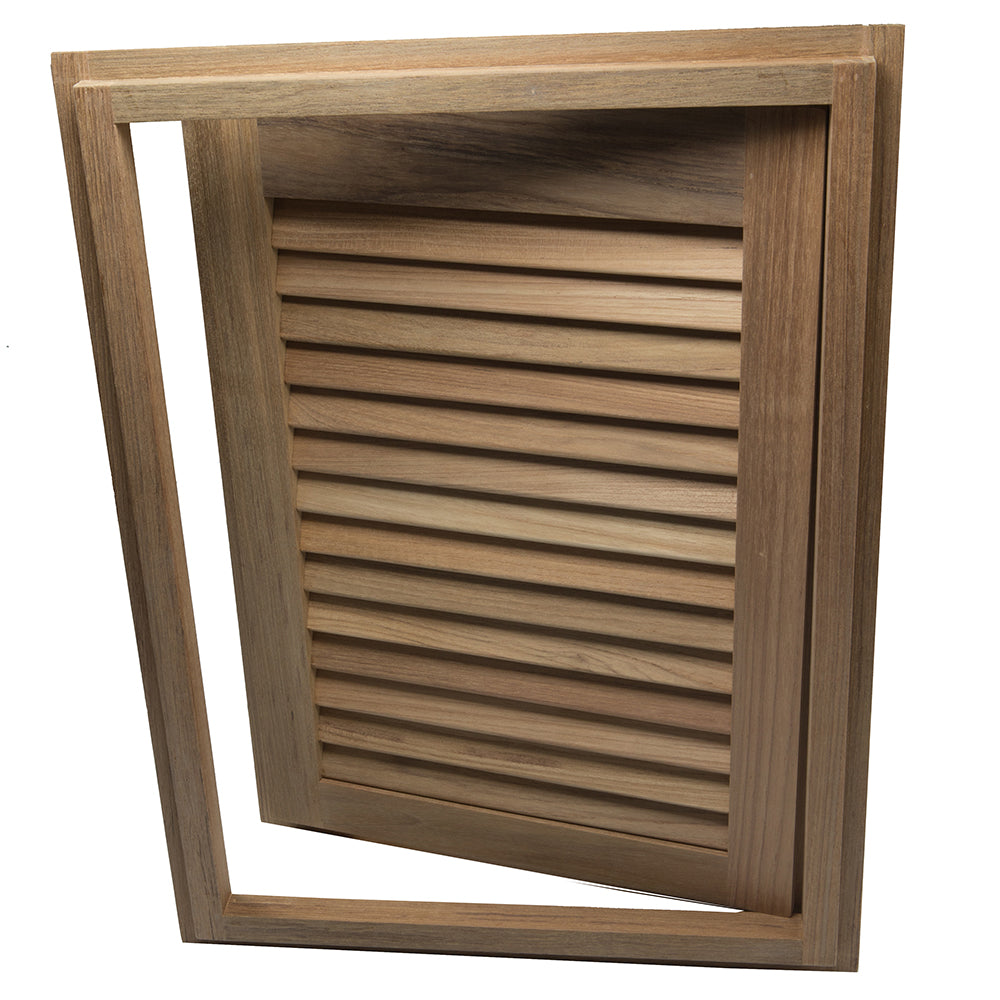 Whitecap Teak Louvered Door & Frame - Right Hand - 15" x 20" [60724] - First Stop Marine