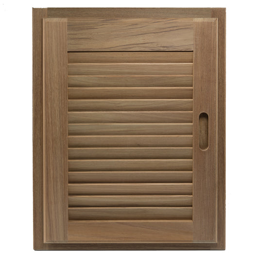 Whitecap Teak Louvered Door & Frame - Right Hand - 15" x 20" [60724] - First Stop Marine