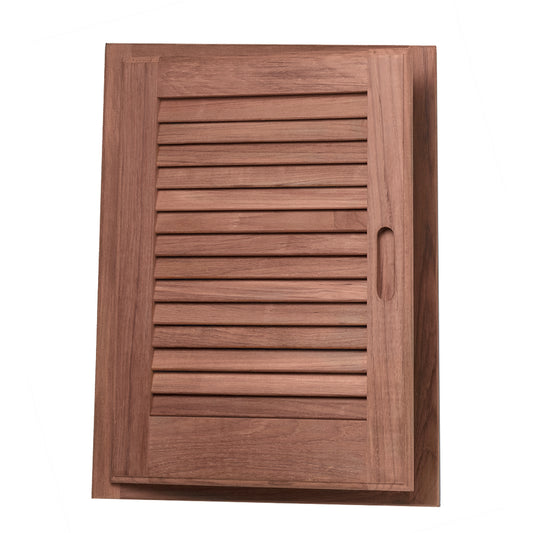 Whitecap Teak Louvered Door & Frame - Left Hand - 15" x 20" [60725] - First Stop Marine