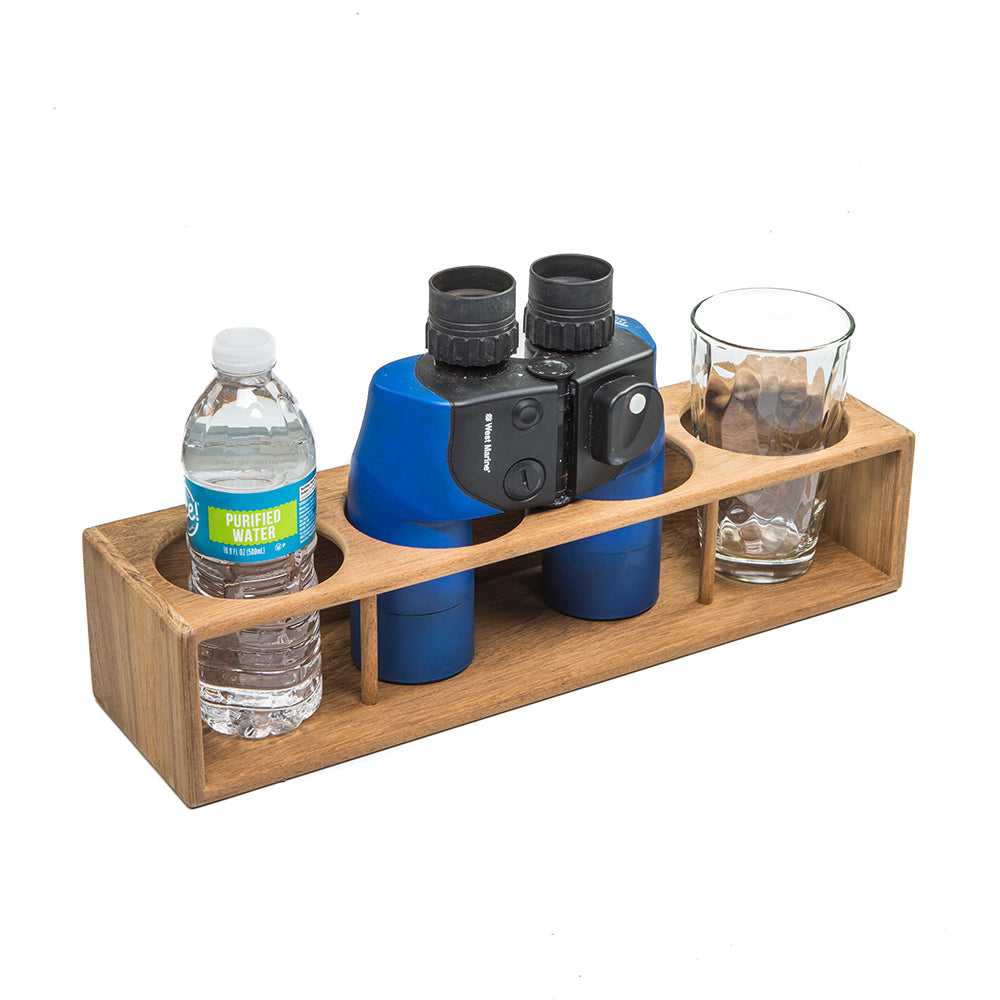 Whitecap Teak Four Insulated Drink/Binocular Rack [62634] - First Stop Marine