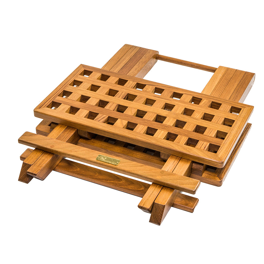 Whitecap Teak Grate Top Fold-Away Table [60030] - First Stop Marine