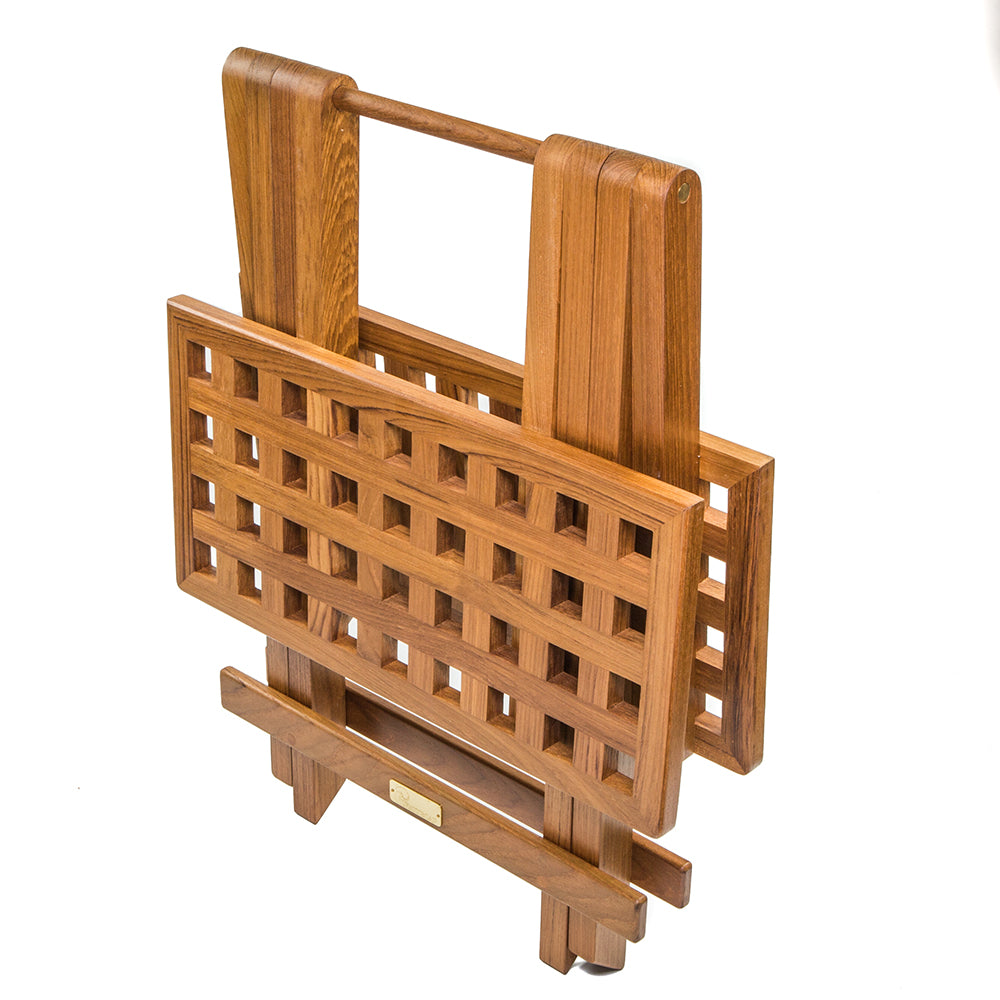 Whitecap Teak Grate Top Fold-Away Table [60030] - First Stop Marine