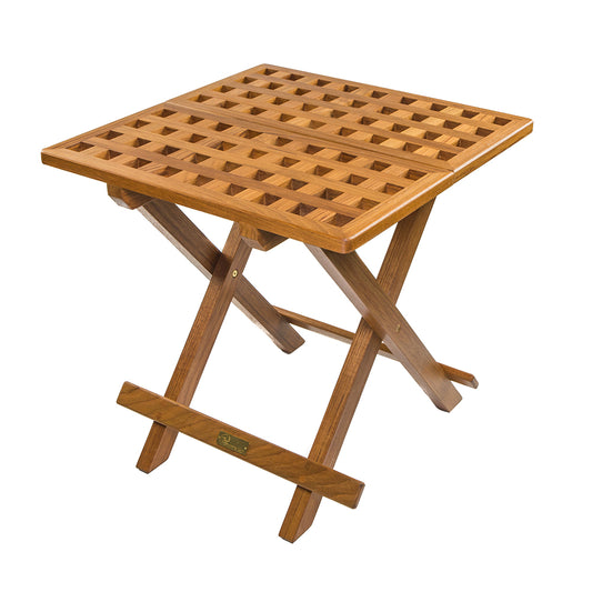 Whitecap Teak Grate Top Fold-Away Table [60030] - First Stop Marine