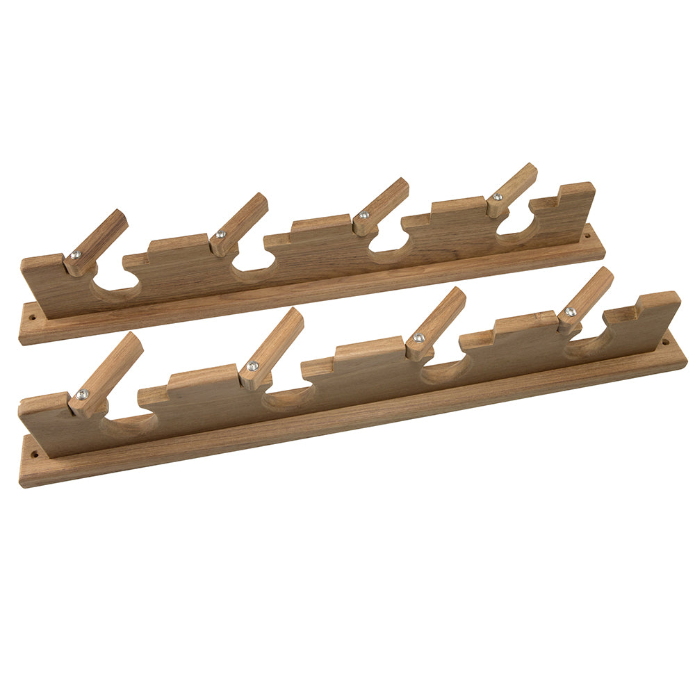 Whitecap Teak Lock-In Four-Rod Storage Rack [60620] - First Stop Marine