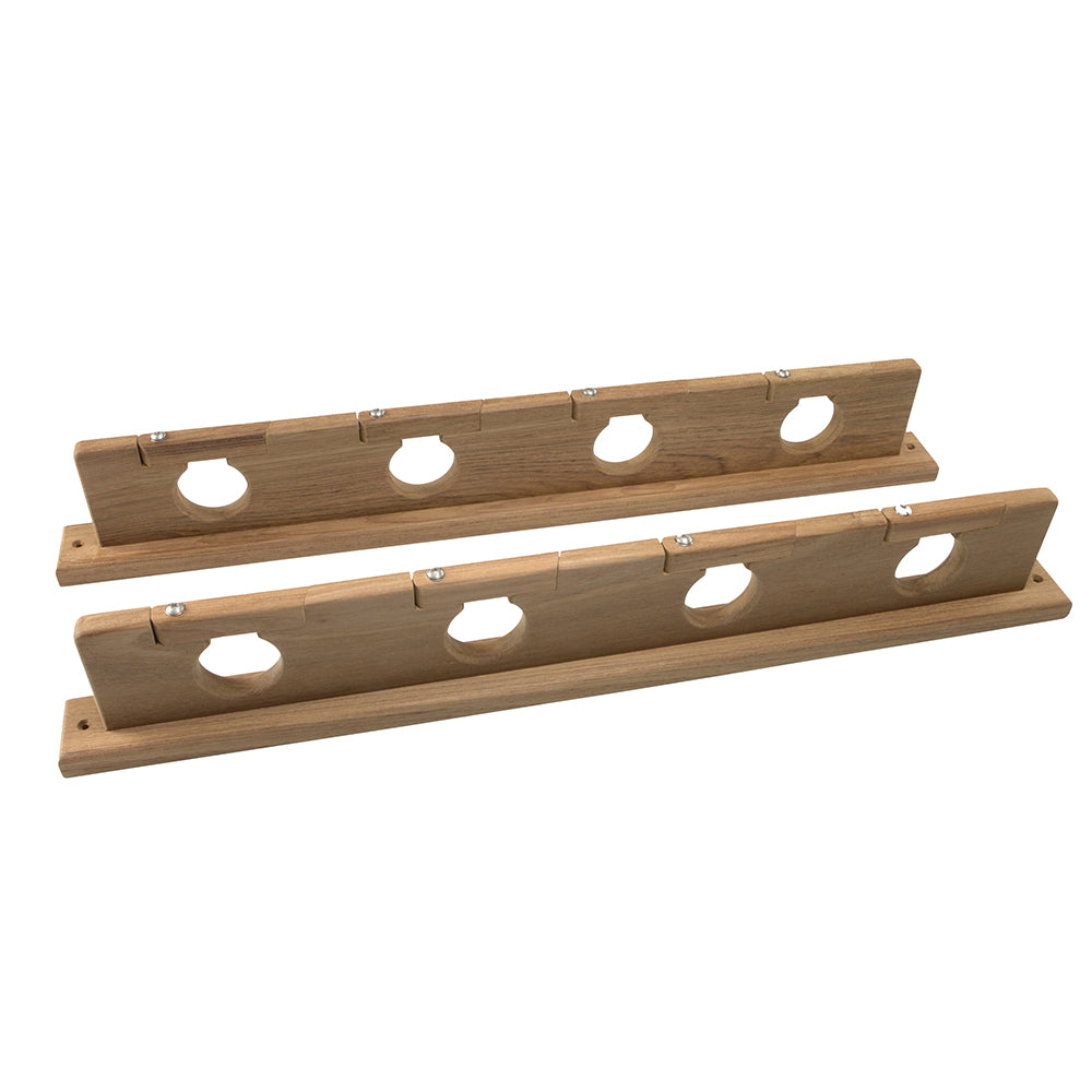 Whitecap Teak Lock-In Four-Rod Storage Rack [60620] - First Stop Marine