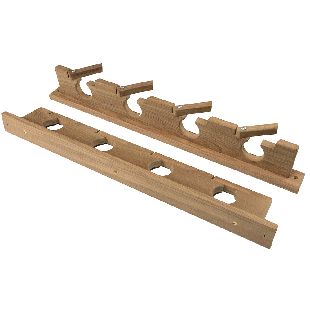 Whitecap Teak Lock-In Four-Rod Storage Rack [60620] - First Stop Marine