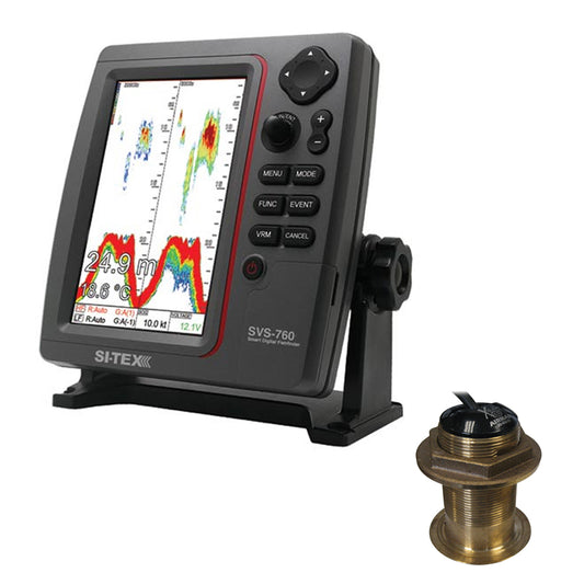 SI-TEX SVS-760 Dual Frequency Sounder 600W Kit w/Bronze 12 Degree Transducer [SVS-760B60-12] - First Stop Marine