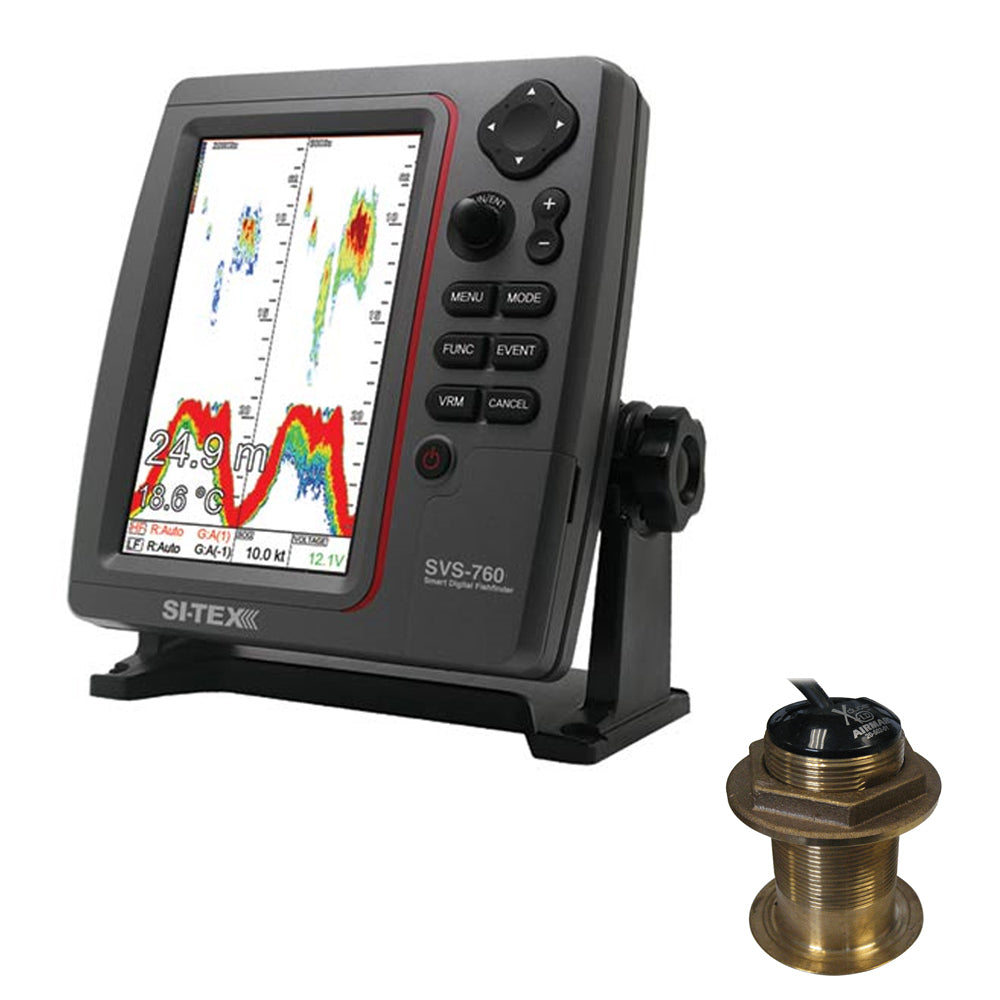 SI-TEX SVS-760 Dual Frequency Sounder 600W Kit w/Bronze 20 Degree Transducer [SVS-760B60-20] - First Stop Marine