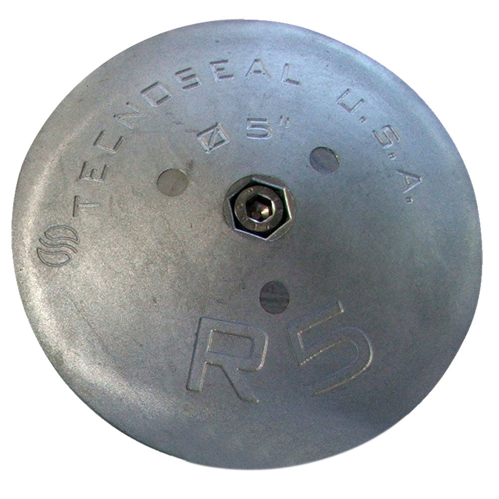 Tecnoseal R5 Rudder Anode - Zinc - 5" Diameter x 7/8" Thickness [R5] - First Stop Marine