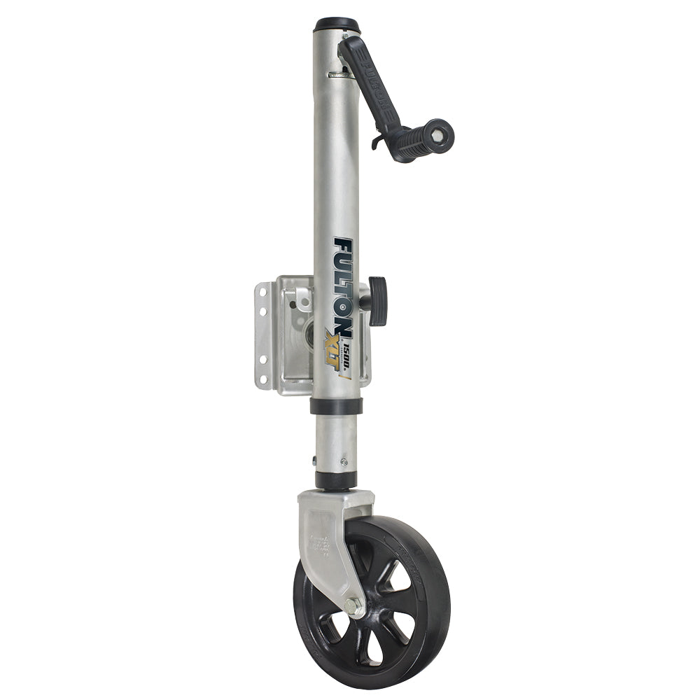 Fulton XLT 1500 lbs. Swing Away Bolt-On Jack w/12" Travel & 8" Poly Wheel - Sharkskin Finish [141133] - First Stop Marine