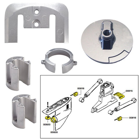 Tecnoseal Anode Kit w/Hardware - Mercury Bravo 1 - Zinc [20803] - First Stop Marine