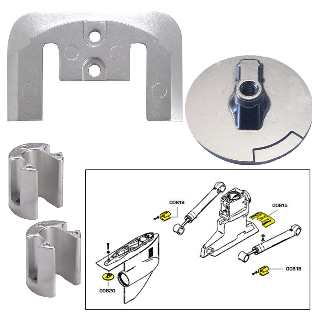 Tecnoseal Anode Kit w/Hardware - Mercury Bravo 2-3 - Zinc [20804] - First Stop Marine