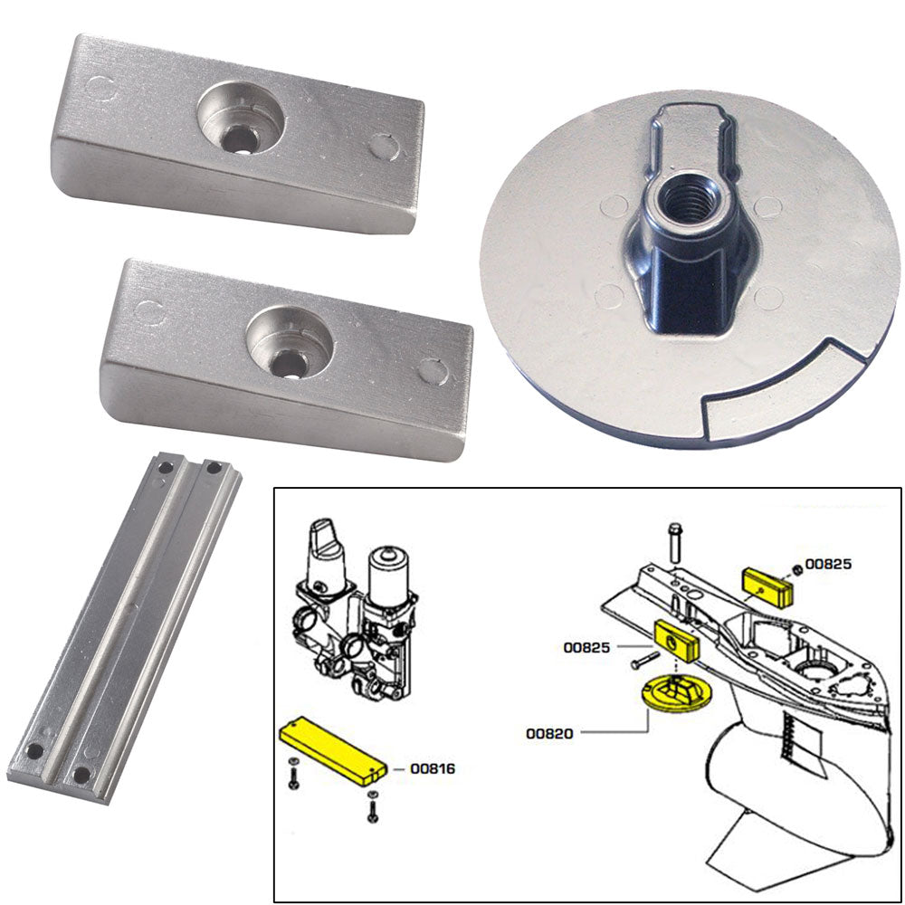 Tecnoseal Anode Kit w/Hardware - Mercury Verado 4 - Aluminum [20814AL] - First Stop Marine