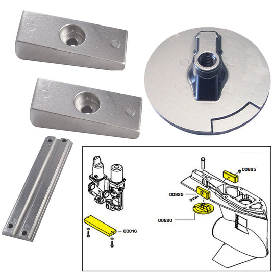 Tecnoseal Anode Kit w/Hardware - Mercury Verado 4 - Aluminum [20814AL] - First Stop Marine