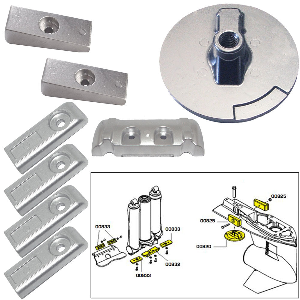 Tecnoseal Anode Kit w/Hardware - Mercury Verado 6 - Aluminum [20816AL] - First Stop Marine