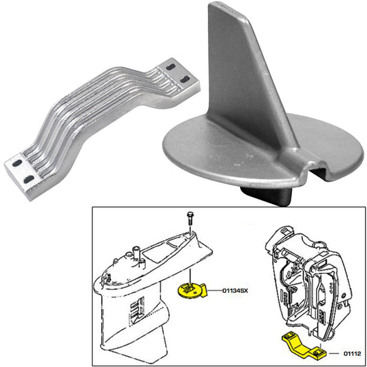 Tecnoseal Anode Kit w/Hardware - Yamaha 150-200HP Left Hand Rotation - Aluminum [21102AL] - First Stop Marine