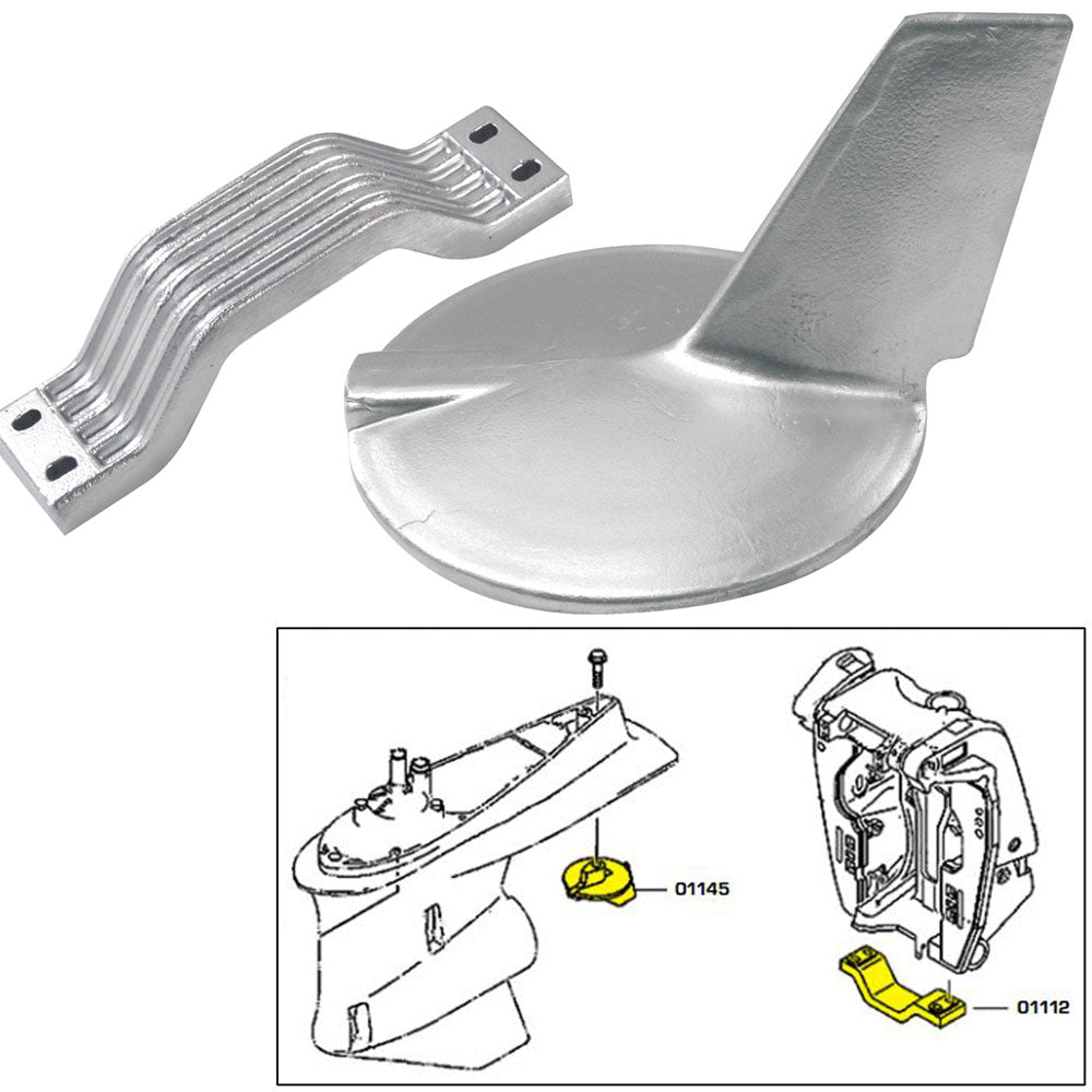 Tecnoseal Anode Kit w/Hardware - Yamaha 200-300HP Hi-Performance - Zinc [21106] - First Stop Marine