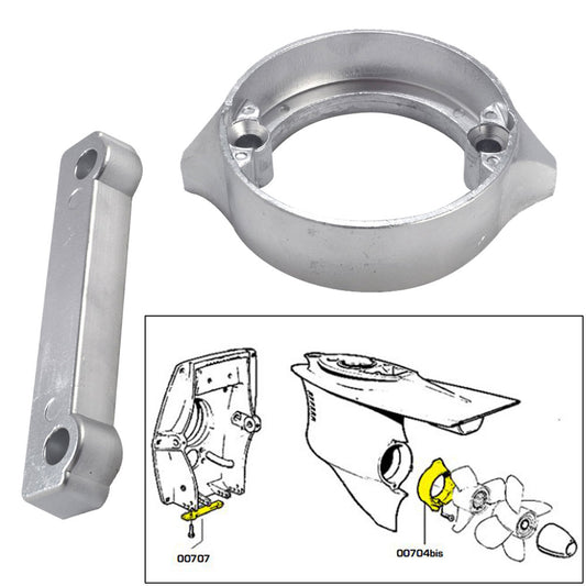 Tecnoseal Anode Kit w/Hardware - Volvo Duo-Prop 280 - Aluminum [20702AL] - First Stop Marine