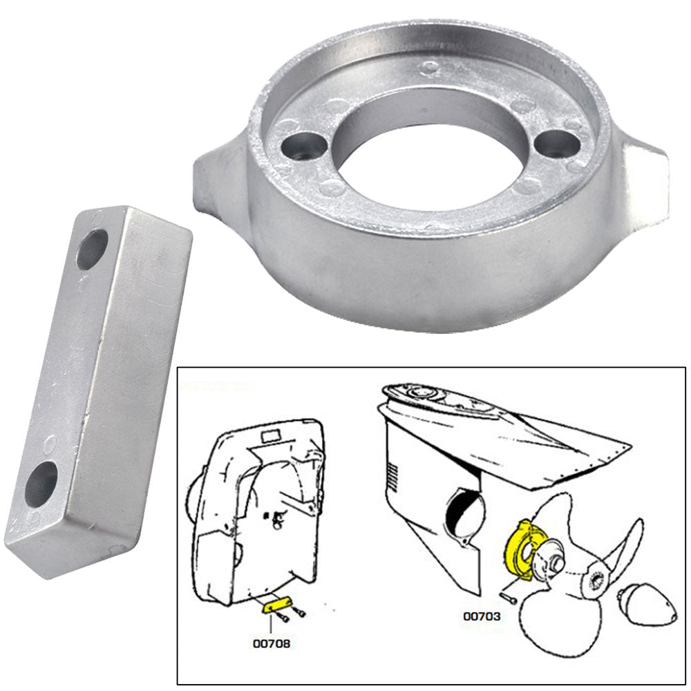 Tecnoseal Anode Kit w/Hardware - Volvo 290 - Zinc [20705] - First Stop Marine