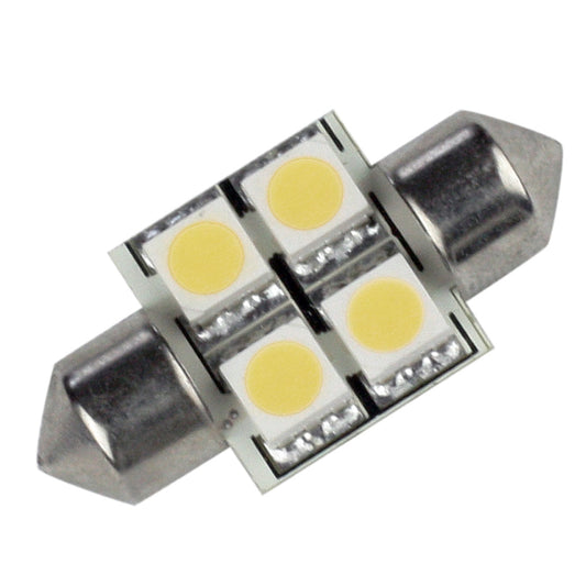 Lunasea Pointed Festoon 4 LED Light Bulb - 31mm - Cool White [LLB-202C-21-00] - First Stop Marine