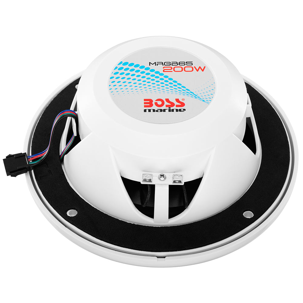 Boss Audio 6.5" MRGB65 Speakers w/RGB Lighting - White - 200W [MRGB65] - First Stop Marine