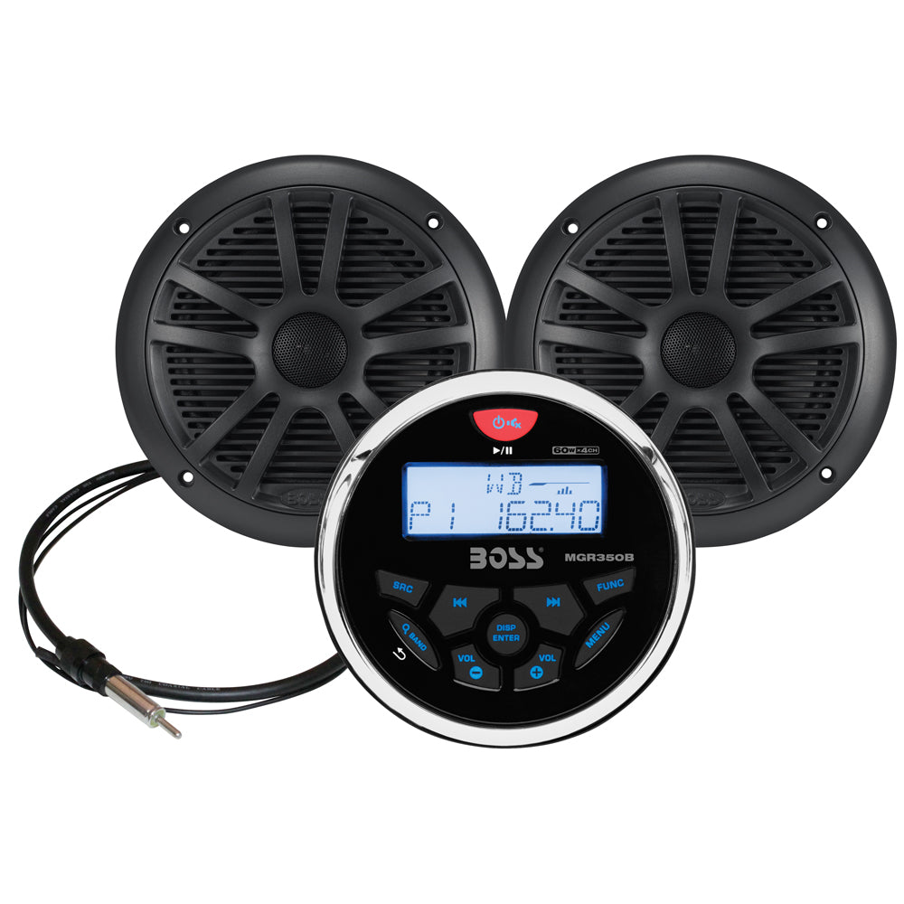 Boss Audio MCKGB350W.6 Marine Stereo  6.5" Speaker Kit - Black [MCKGB350B.6] - First Stop Marine