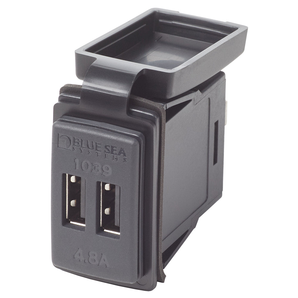 Blue Sea Dual USB Charger - 24V Contura Mount [1039] - First Stop Marine