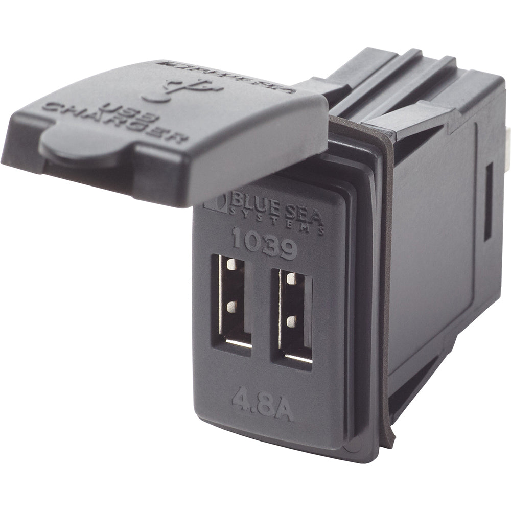 Blue Sea Dual USB Charger - 24V Contura Mount [1039] - First Stop Marine