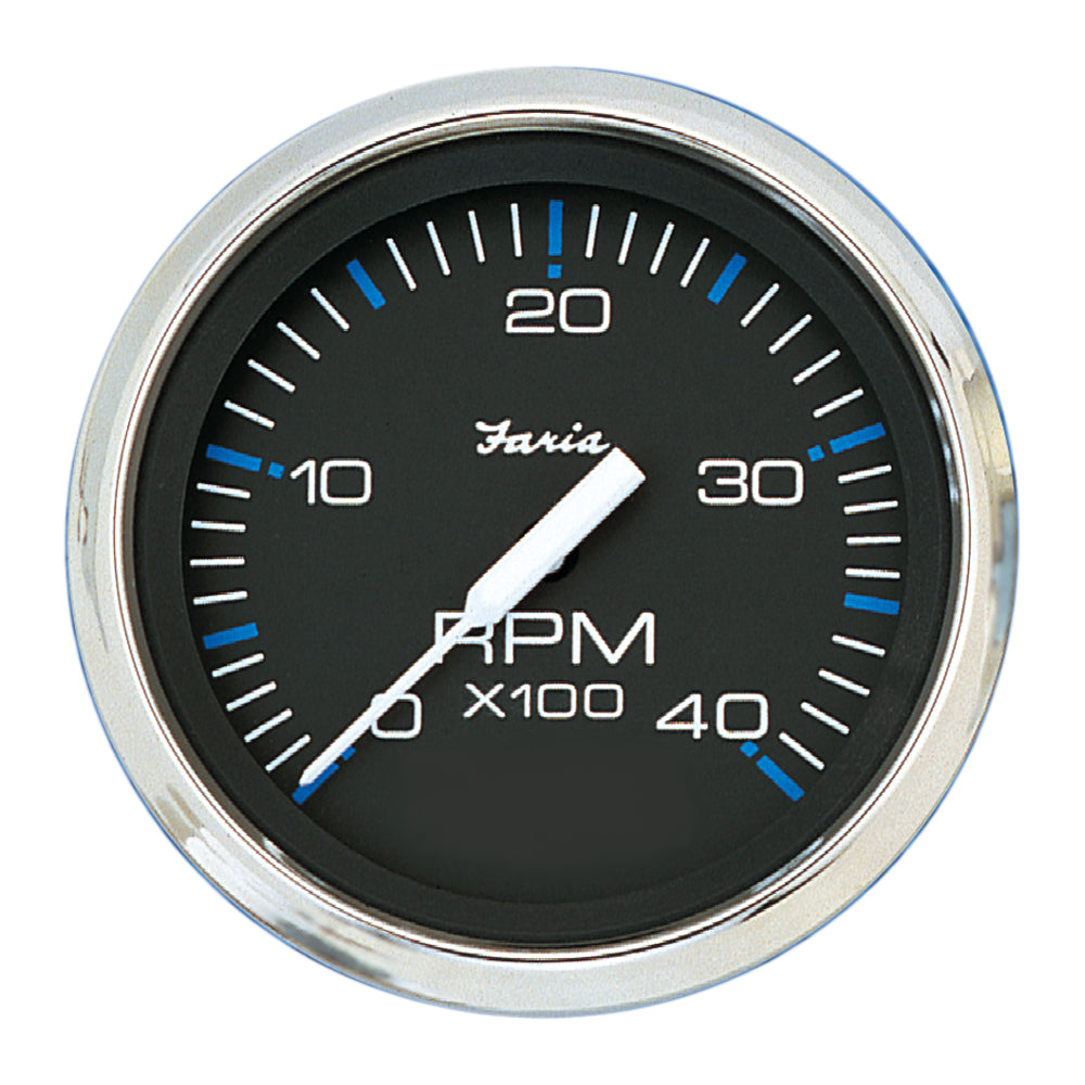 Faria Chesapeake Black 4" Tachometer - 4000 RPM (Diesel) [33742] - First Stop Marine