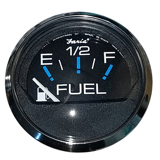 Faria Chesapeake Black 2" Fuel Level Gauge (E-1/2-F) [13701] - First Stop Marine